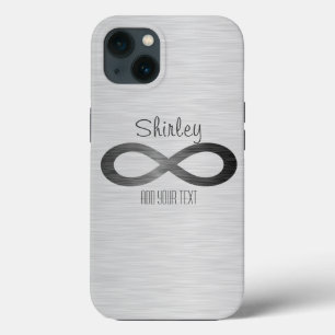 Infinity Symbol on Faux Metal Texture by STaylor iPhone 13 Case