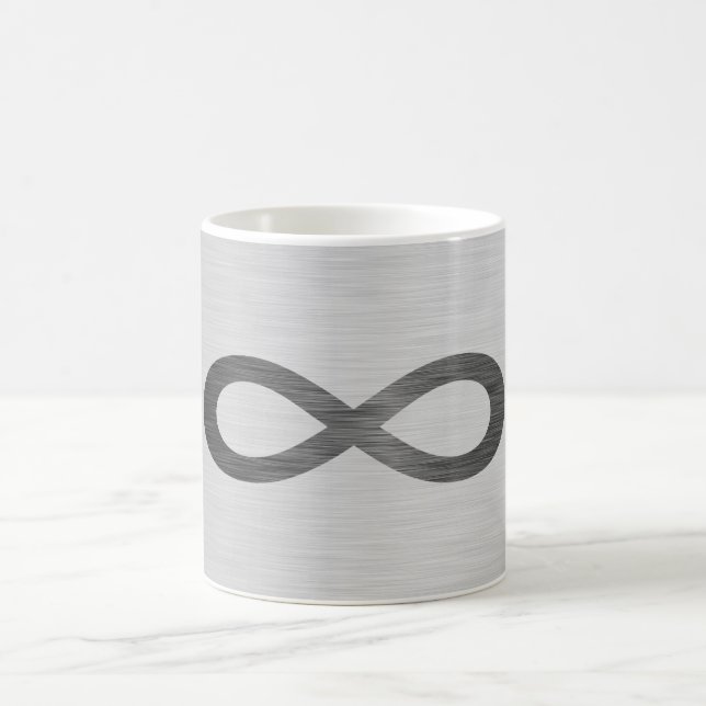 Infinity Symbol On Faux Metal Texture by STaylor Coffee Mug (Center)