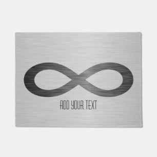 Infinity Symbol On Faux Metal Texture by STaylor Doormat