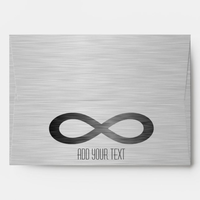Infinity Symbol On Faux Metal Texture by STaylor Envelope (Back (Top Flap))