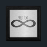 Infinity Symbol On Faux Metal Texture by STaylor Gift Box<br><div class="desc">Infinity symbol on brushed metal texture gift/trinket box. Delete or change sample text,  font,  font colour,  font size to your choice. Images can be rotated,  deleted or re-sized. Images Copyright © Shirley Taylor. All Rights Reserved.</div>