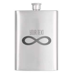 Infinity Symbol On Faux Metal Texture by STaylor Hip Flask