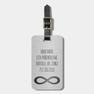 Infinity Symbol On Faux Metal Texture by STaylor Luggage Tag