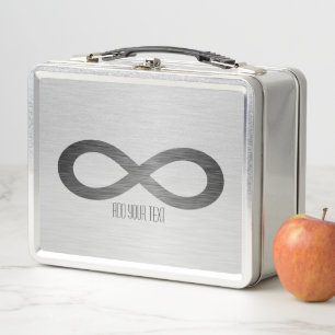 Infinity Symbol on Faux Metal Texture by STaylor Lunch Box