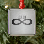 Infinity Symbol On Faux Metal Texture by STaylor Metal Tree Decoration<br><div class="desc">Infinity symbol on brushed metal texture ornament. Delete or change sample text,  font,  font colour,  font size to your choice. Images can be rotated,  deleted or re-sized. Images Copyright © Shirley Taylor. All Rights Reserved.</div>
