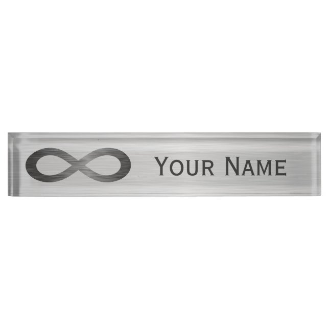 Infinity Symbol On Faux Metal Texture by STaylor Nameplate (Front)