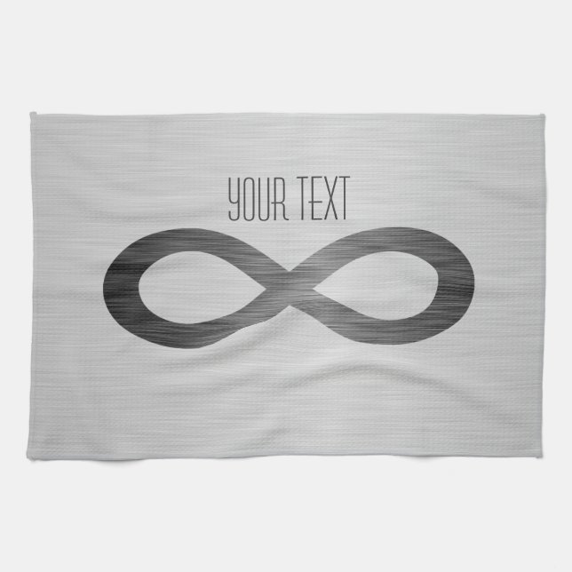 Infinity Symbol On Faux Metal Texture by STaylor Tea Towel (Horizontal)