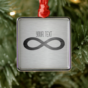 Infinity Symbol On Faux Metal Texture by STaylor Tree Decoration