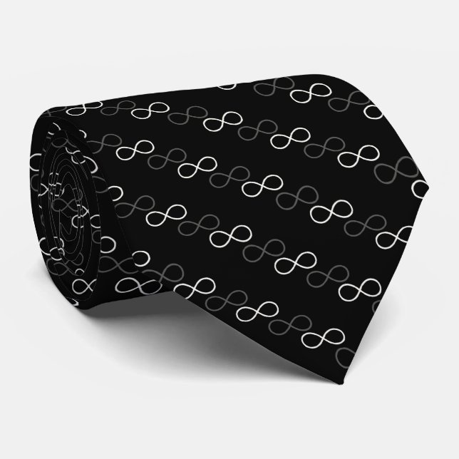 Infinity Symbol Pattern | Geek Gifts Tie (Rolled)