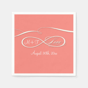 Infinity Symbol Sign Infinite Love Wedding Coral Napkin