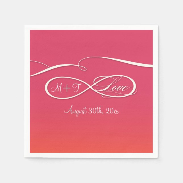 Infinity Symbol Sign Infinite Love Wedding Ombre Napkin (Front)
