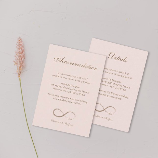 Infinity symbol wedding hotel info enclosure card (Creator Uploaded)
