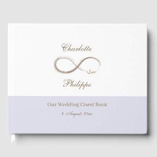 Infinity Symbol White Lilac Minimalist Wedding Guest Book