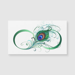 Infinity Symbol with Peacock Feather