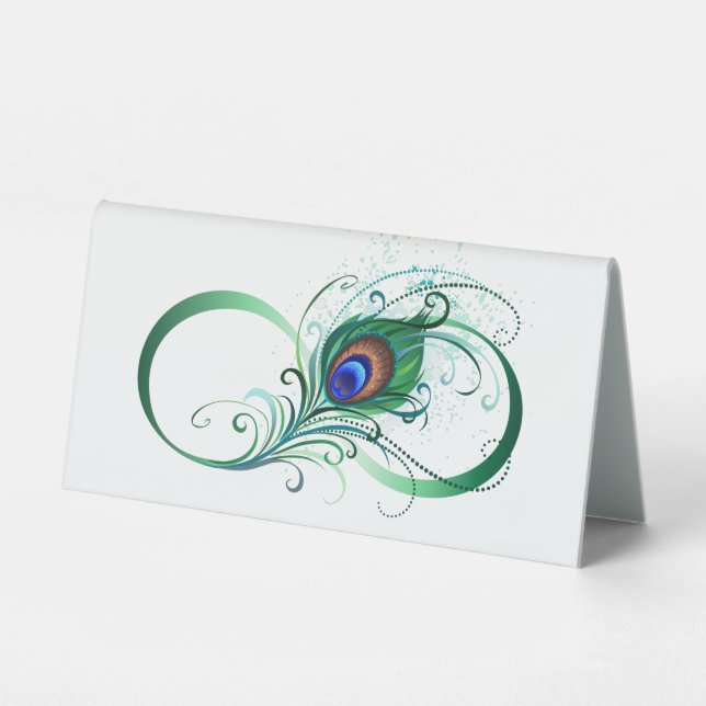 Infinity Symbol with Peacock Feather (Front)