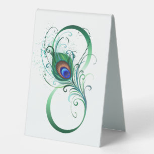 Infinity Symbol with Peacock Feather