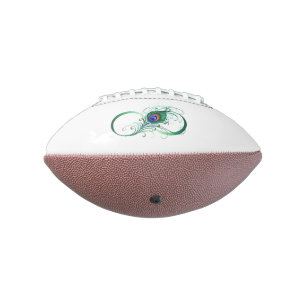 Infinity Symbol with Peacock Feather American Football