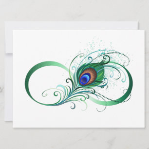 Infinity Symbol with Peacock Feather Announcement