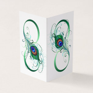 Infinity Symbol with Peacock Feather Business Card