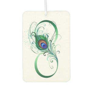 Infinity Symbol with Peacock Feather Car Air Freshener