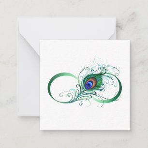 Infinity Symbol with Peacock Feather Card