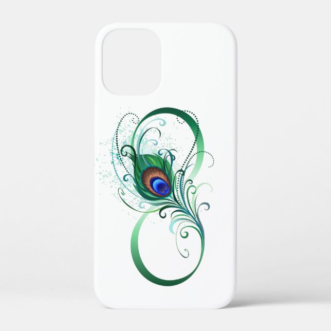 Infinity Symbol with Peacock Feather Case-Mate iPhone Case (Back)