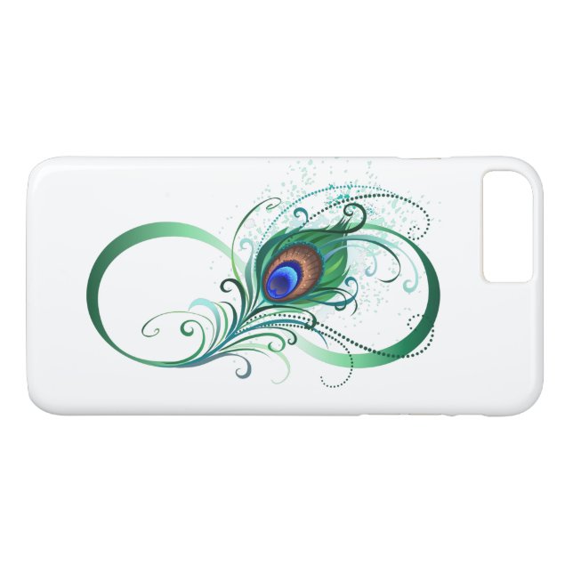 Infinity Symbol with Peacock Feather Case-Mate iPhone Case (Back (Horizontal))