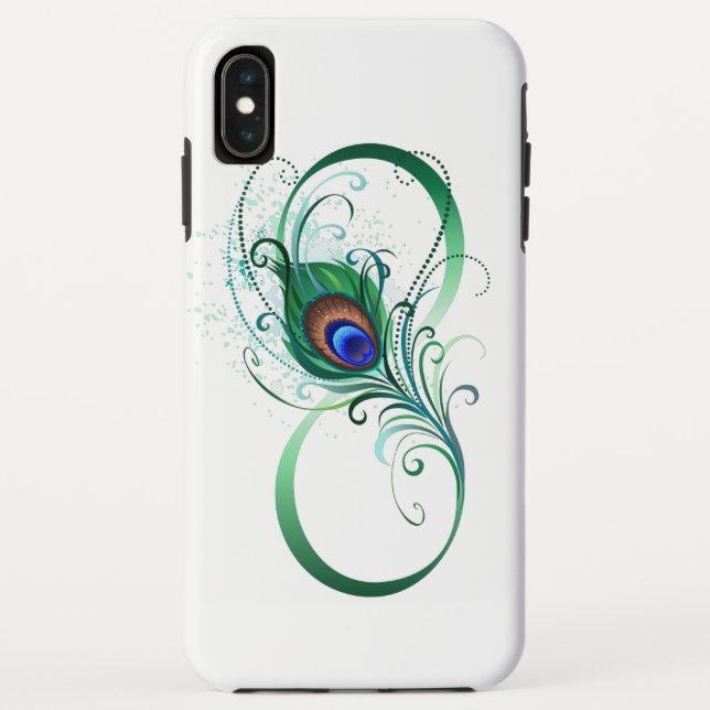Infinity Symbol with Peacock Feather Case-Mate iPhone Case (Back)