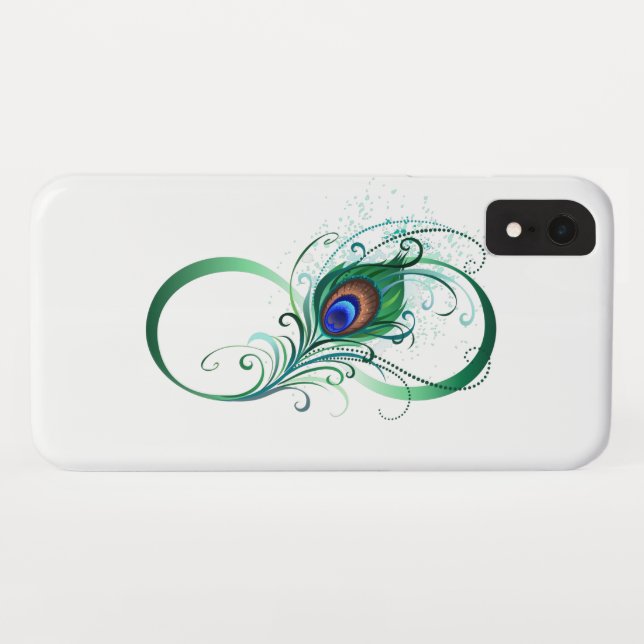 Infinity Symbol with Peacock Feather Case-Mate iPhone Case (Back (Horizontal))