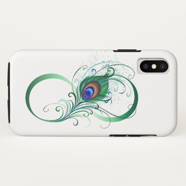 Infinity Symbol with Peacock Feather Case-Mate iPhone Case (Back (Horizontal))