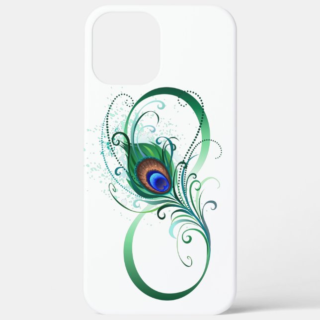 Infinity Symbol with Peacock Feather Case-Mate iPhone Case (Back)