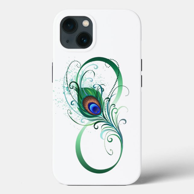 Infinity Symbol with Peacock Feather Case-Mate iPhone Case (Back)