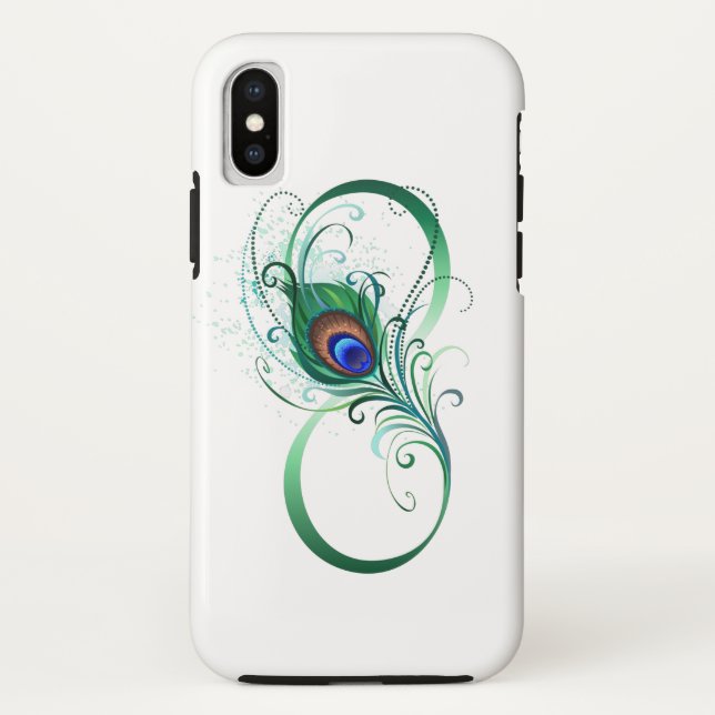 Infinity Symbol with Peacock Feather Case-Mate iPhone Case (Back)