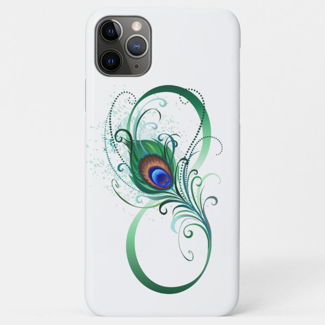 Infinity Symbol with Peacock Feather Case-Mate iPhone Case (Back)