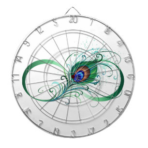 Infinity Symbol with Peacock Feather Dartboard