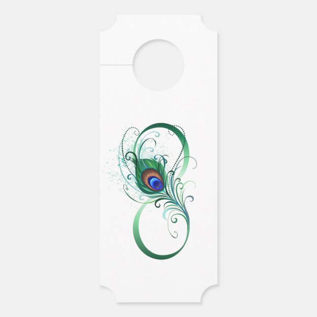 Infinity Symbol with Peacock Feather Door Hanger (Front)