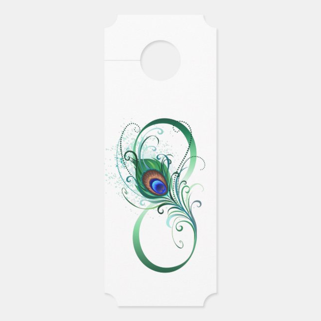 Infinity Symbol with Peacock Feather Door Hanger (Front)