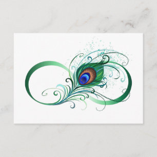 Infinity Symbol with Peacock Feather Enclosure Card