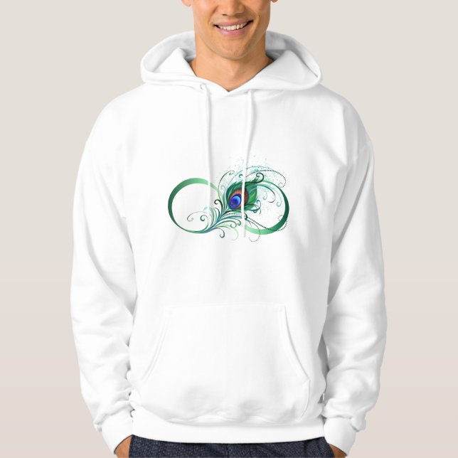 Infinity Symbol with Peacock Feather Hoodie (Front)