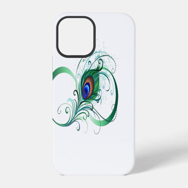 Infinity Symbol with Peacock Feather iPhone Case (Back)