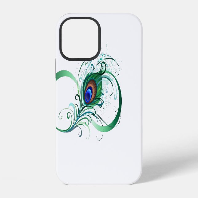 Infinity Symbol with Peacock Feather iPhone Case (Back)