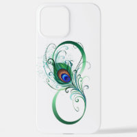 Infinity Symbol with Peacock Feather