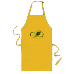 Infinity Symbol with Peacock Feather Long Apron