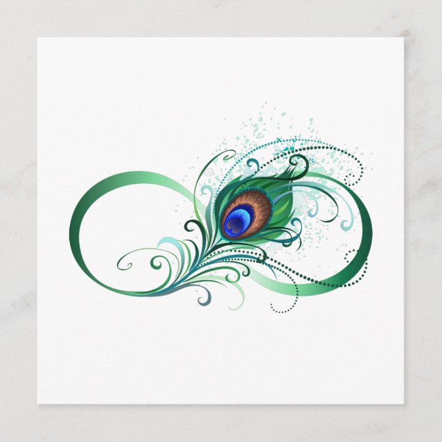 Infinity Symbol with Peacock Feather Menu (Front)