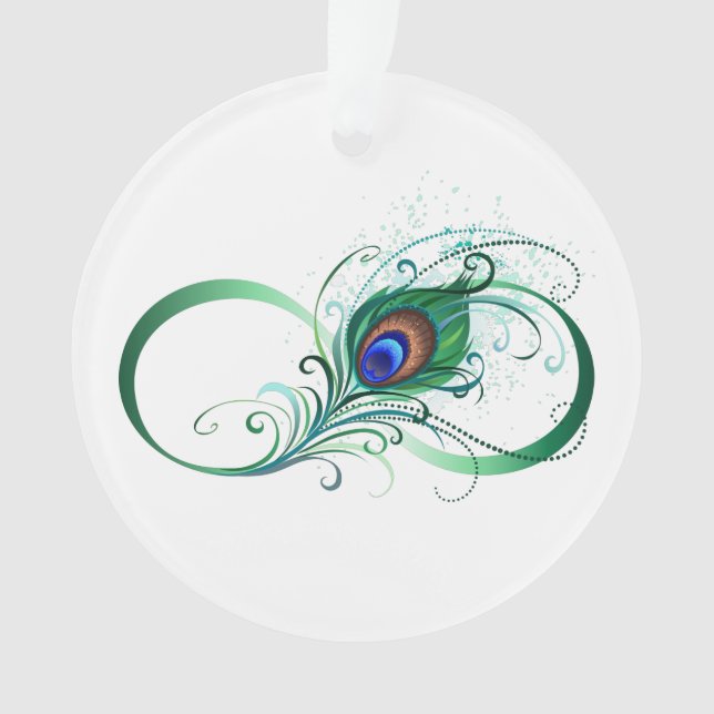 Infinity Symbol with Peacock Feather Ornament (Front)