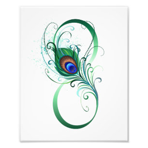 Infinity Symbol with Peacock Feather Photo Print