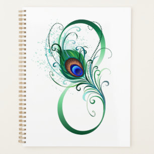 Infinity Symbol with Peacock Feather Planner