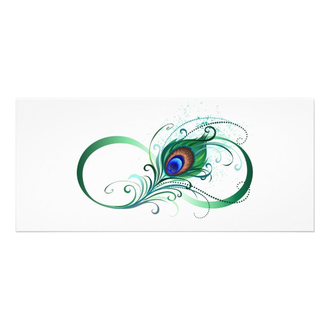 Infinity Symbol with Peacock Feather Rack Card (Front)