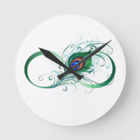 Infinity Symbol with Peacock Feather