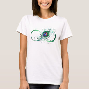Infinity Symbol with Peacock Feather T-Shirt
